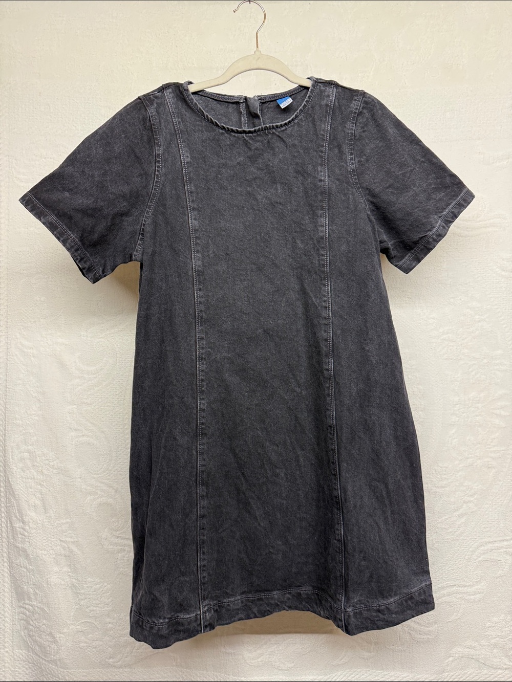 Old Navy Washed Black Denim Short Sleeve Shift Dress